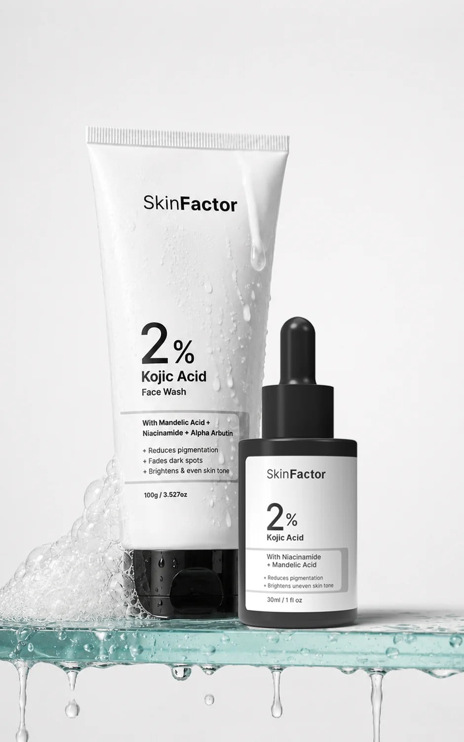 SkinFactor 2% Kojic Acid Face Wash and Serum Combo