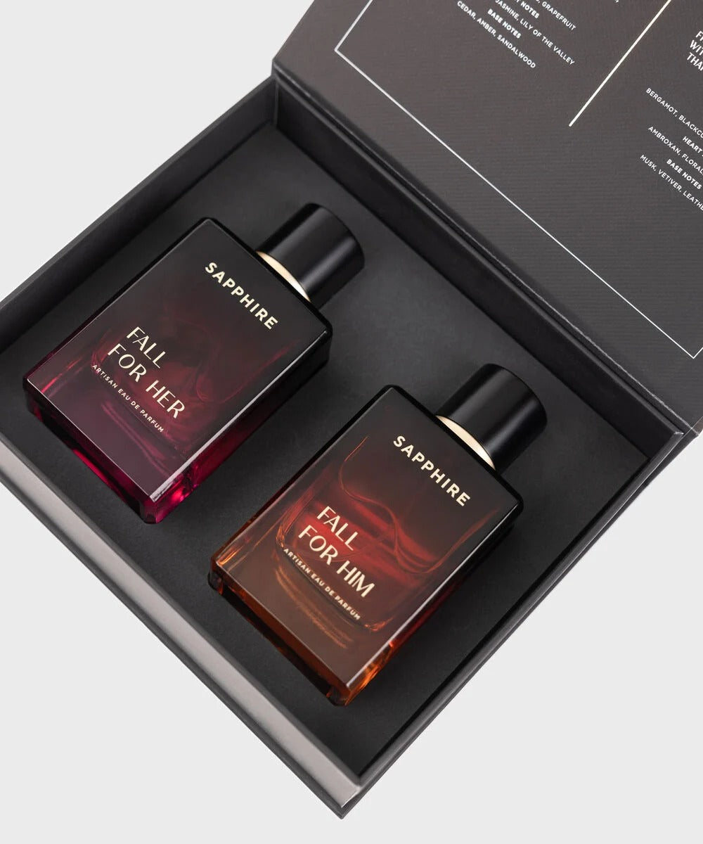 Sapphire Fall For Her and Fall For Him Gift Set